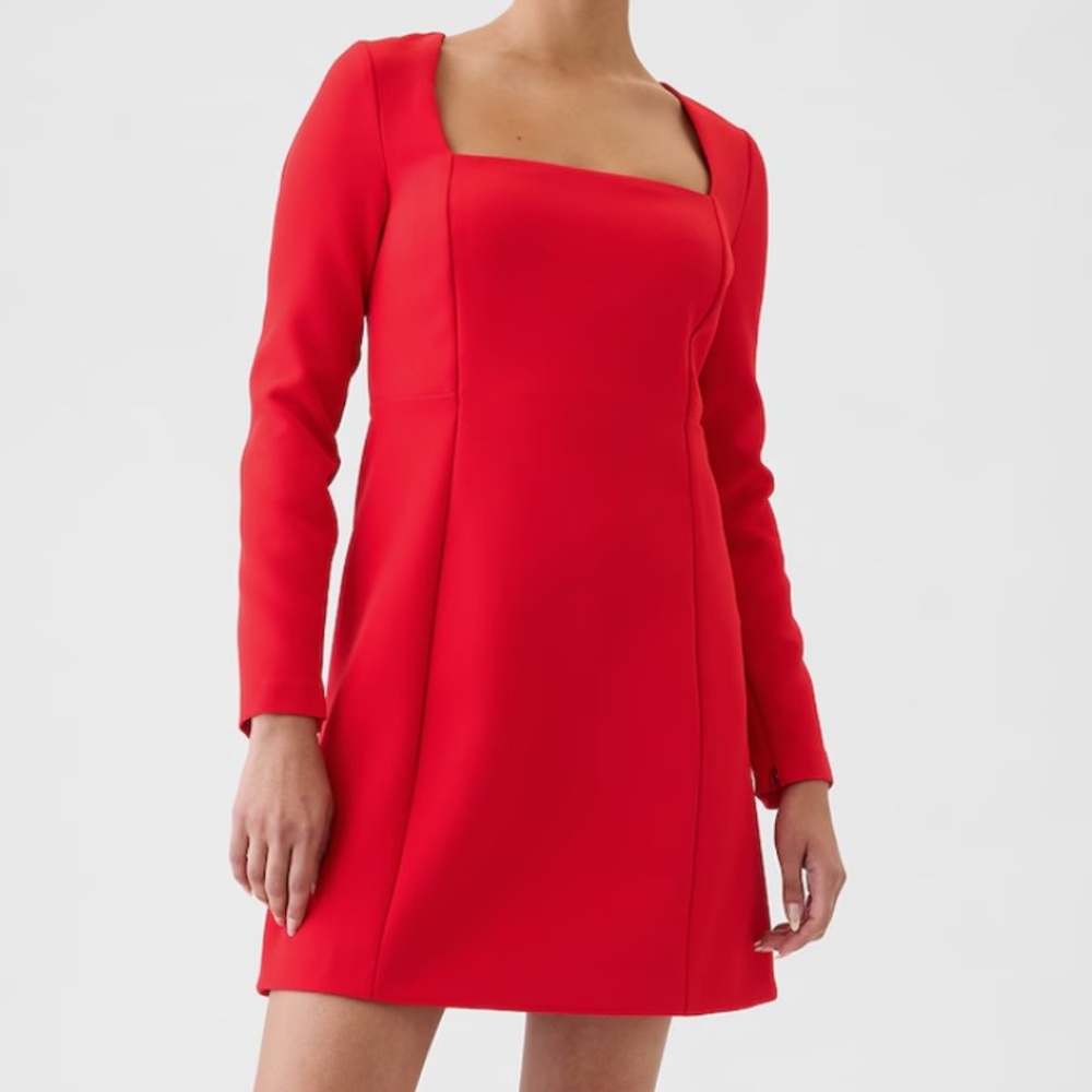 Gap red long sleeve dress